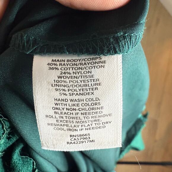 Rachel Parcell Long Sleeve Green Lace Tiered Cocktail Dress - Picture 4 of 5